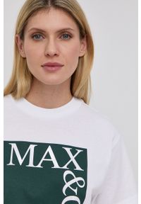 MAX&Co. t-shirt bawełniany kolor zielony. Okazja: na co dzień. Kolor: zielony. Materiał: bawełna. Wzór: nadruk. Styl: casual #5