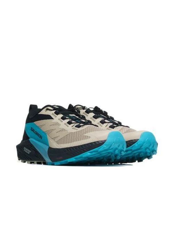 salomon - Buty do biegania męskie Salomon L47458500. Kolor: beżowy, niebieski, wielokolorowy. Materiał: materiał, syntetyk. Szerokość cholewki: normalna