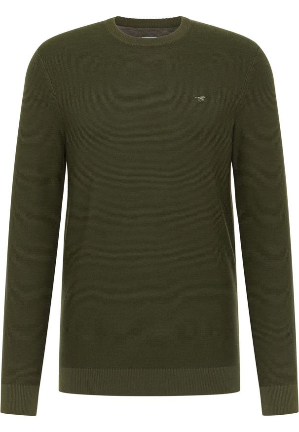 Mustang - MUSTANG ELLIOT MĘSKI SWETER LOGO ELEGANCKI RIFLE GREEN 1015472 6514. Styl: elegancki