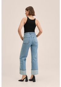 mango - Mango jeansy Brenda damskie high waist. Stan: podwyższony. Kolor: niebieski #8