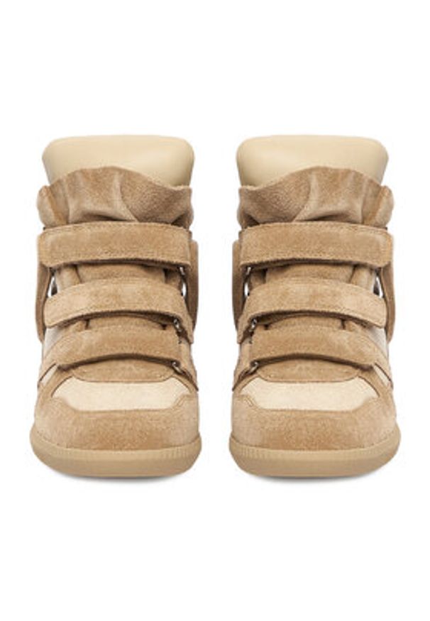 Badura Sneakersy EO-IVI-LT1885-2N Beżowy. Kolor: beżowy. Materiał: zamsz, skóra