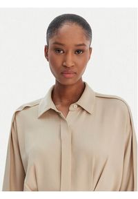 BOSS Sukienka koszulowa Dolala 50552373 Beżowy Relaxed Fit. Kolor: beżowy. Materiał: wiskoza. Typ sukienki: koszulowe #3