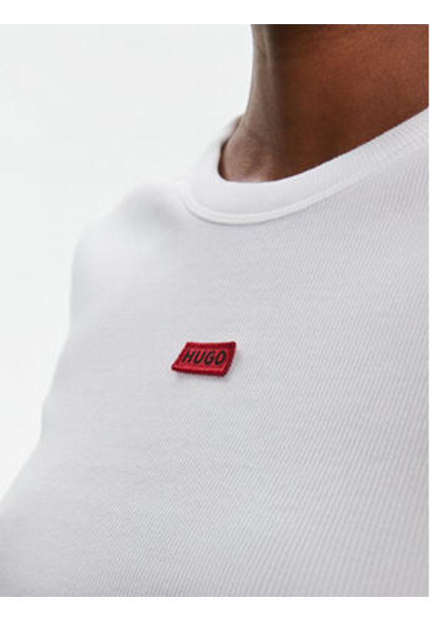Hugo T-Shirt Deluisa_1 50508636 Biały Slim Fit. Kolor: biały. Materiał: bawełna