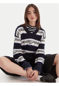 Tommy Jeans Sweter DW0DW21682 Granatowy Regular Fit. Kolor: niebieski. Materiał: bawełna #5