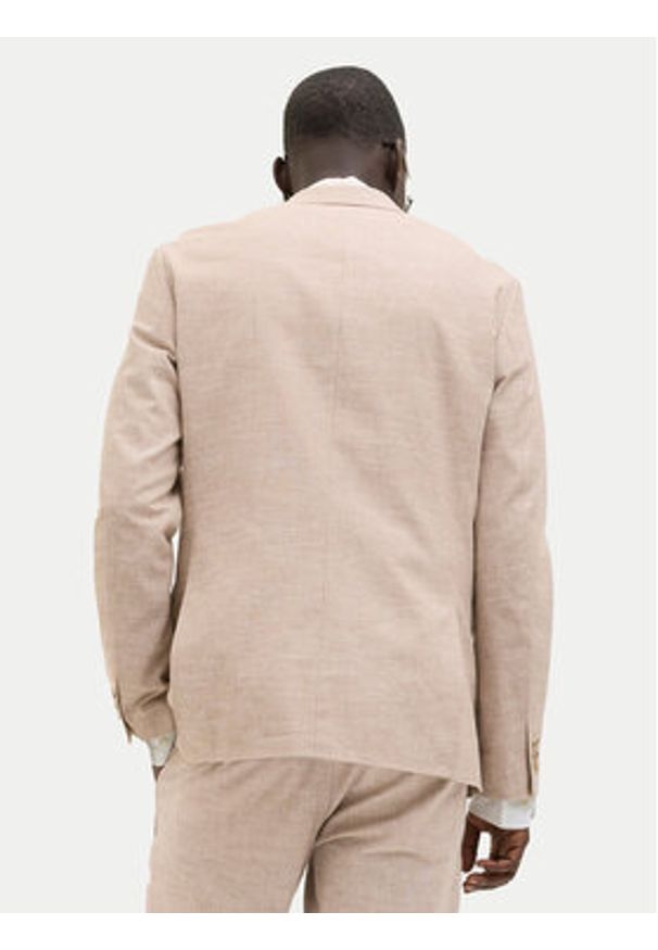 Jack & Jones - Jack&Jones Marynarka Riviera 12228721 Beżowy Slim Fit. Kolor: beżowy. Materiał: bawełna