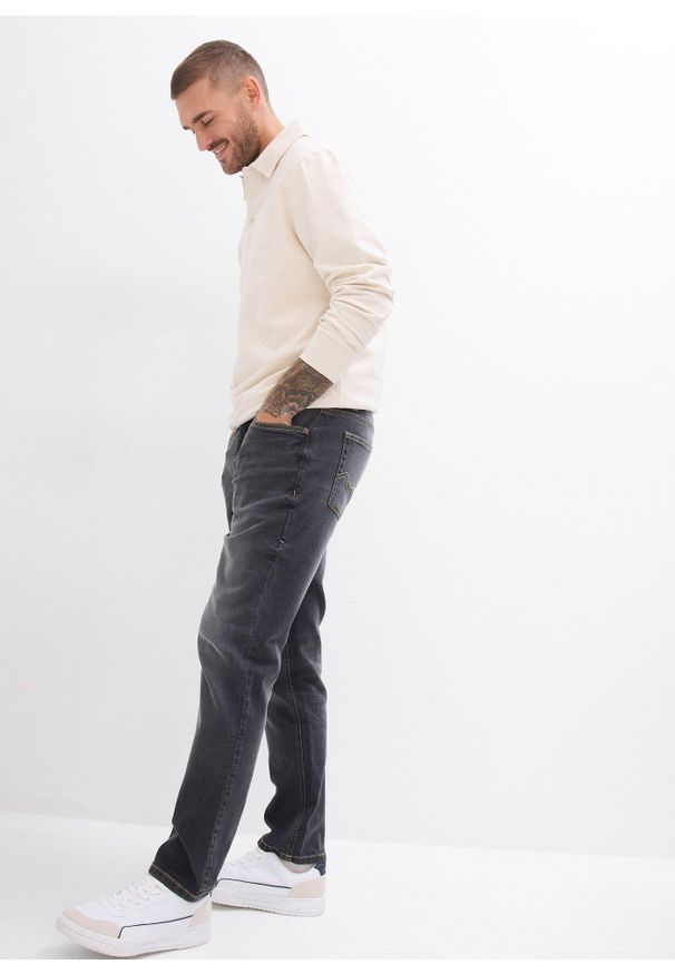 bonprix - Jeansy regular fit, straight. Kolor: czarny