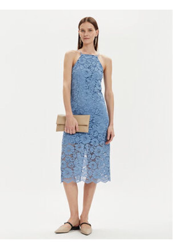 YAS Sukienka codzienna Milda 26032368 Niebieski Regular Fit. Okazja: na co dzień. Kolor: niebieski. Materiał: bawełna. Typ sukienki: proste. Styl: casual