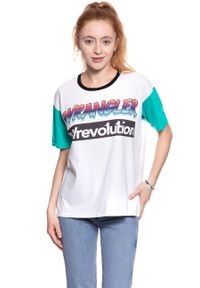 Wrangler - WRANGLER T SHIRT DAMSKI WREVOLUTION TEE WHITE W7386GH12 112131059. Wzór: nadruk #6