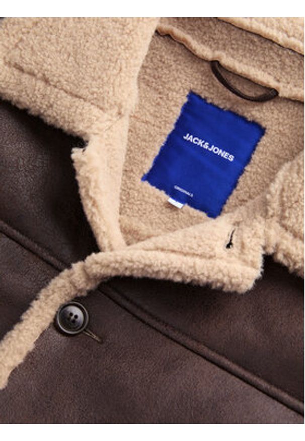 Jack & Jones Kurtka z imitacji skóry Cambridge 12282946 Brązowy Regular Fit. Kolor: brązowy. Materiał: skóra