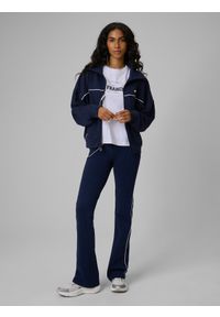 4f - 4F T-shirt boxy z nadrukiem damski - biały XL. Okazja: na co dzień. Kolor: biały. Materiał: jeans, materiał. Wzór: nadruk. Styl: casual #2