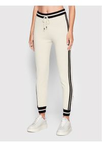Liu Jo Sport Spodnie dzianinowe TF2051 MS75L Beżowy Regular Fit. Kolor: beżowy. Materiał: dzianina, syntetyk #1
