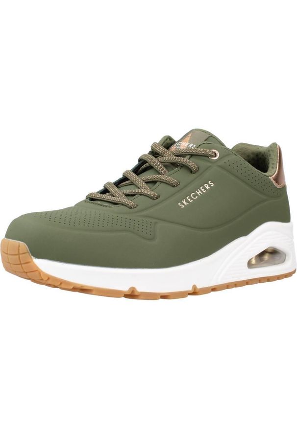 skechers - Buty SKECHERS SHIMMER AWAY Zielony. Zapięcie: bez zapięcia. Kolor: zielony. Materiał: syntetyk. Szerokość cholewki: normalna. Model: Skechers Sport. Sport: turystyka piesza