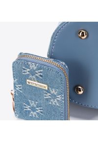 Wittchen - Damski plecak dżinsowy w monogram z etui niebieski. Kolor: niebieski. Materiał: bawełna. Wzór: aplikacja, paski, gładki. Styl: elegancki #2