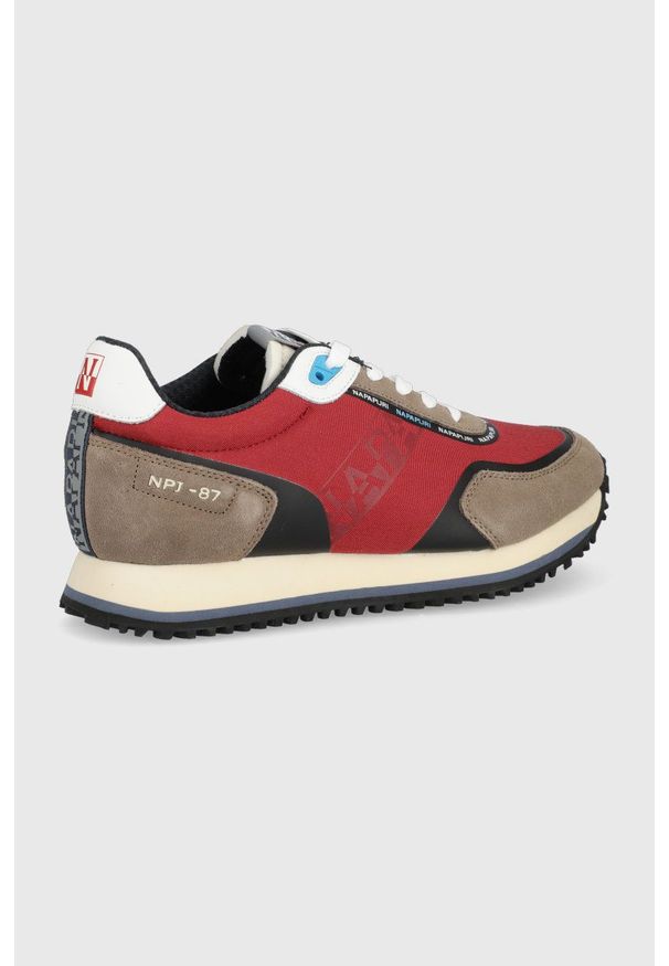 Napapijri buty lotus kolor czerwony. Nosek buta: okrągły. Zapięcie: sznurówki. Kolor: czerwony. Materiał: guma. Obcas: na obcasie. Wysokość obcasa: niski