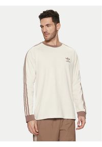 Adidas - adidas Longsleeve adicolor Classics 3-Stripes JN7022 Écru Slim Fit. Materiał: bawełna. Długość rękawa: długi rękaw