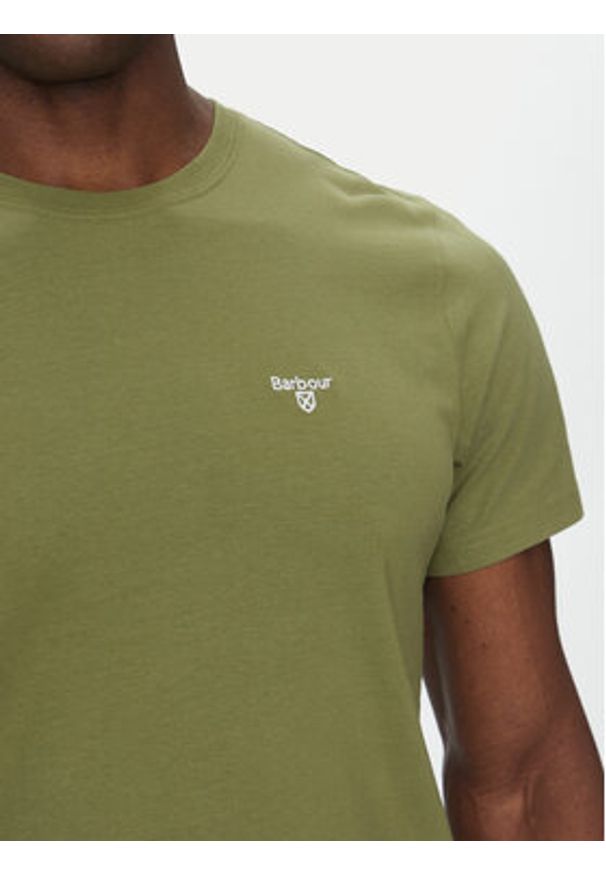Barbour T-Shirt Essential Sports MTS0331OL39 Zielony Tailored Fit. Kolor: zielony. Materiał: bawełna