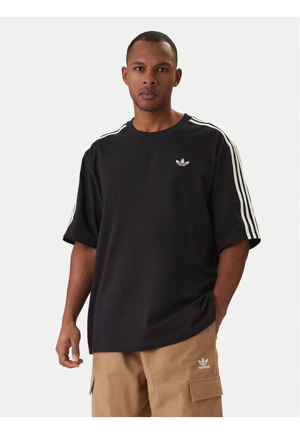 Adidas - adidas T-Shirt adicolor 3-Stripes KD4095 Czarny Oversize. Kolor: czarny. Materiał: bawełna