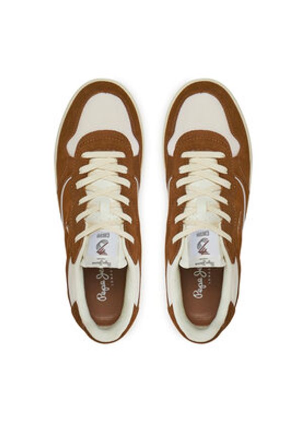 Pepe Jeans Sneakersy Chester Air M PMS00033 Brązowy. Kolor: brązowy. Materiał: zamsz, skóra
