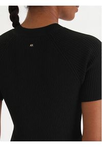 Armani Exchange Sukienka dzianinowa XW001885 AF10352 Czarny Regular Fit. Kolor: czarny. Materiał: syntetyk #5