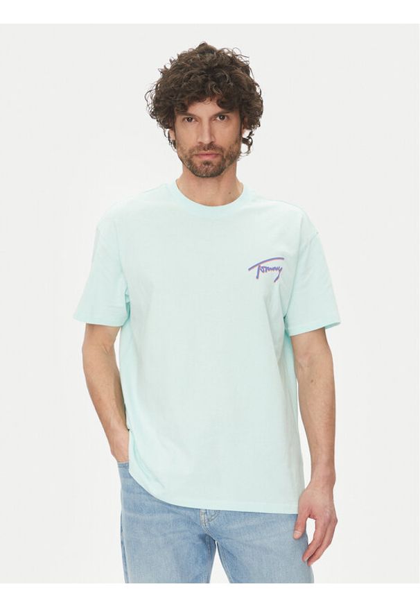 Tommy Jeans T-Shirt Faded Graphic DM0DM20768 Zielony Relaxed Fit. Kolor: zielony. Materiał: bawełna