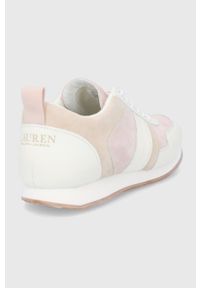Lauren Ralph Lauren buty skórzane COLTEN 802860719001.650 kolor różowy. Nosek buta: okrągły. Zapięcie: sznurówki. Kolor: różowy. Materiał: skóra. Obcas: na obcasie. Wysokość obcasa: niski #5