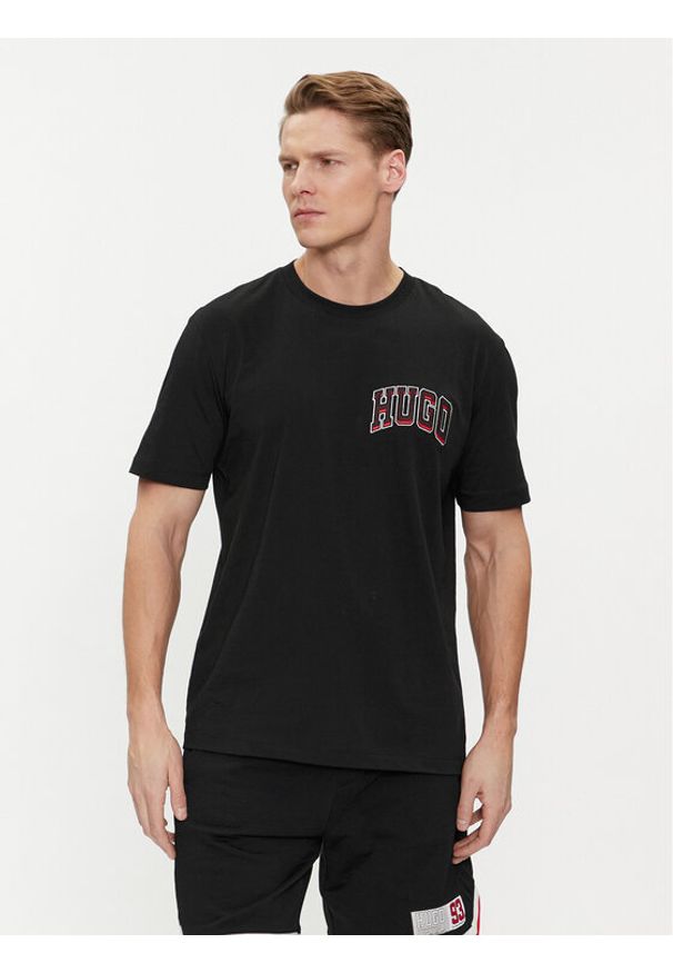 Hugo T-Shirt Dasko 50515067 Czarny Regular Fit. Kolor: czarny. Materiał: bawełna