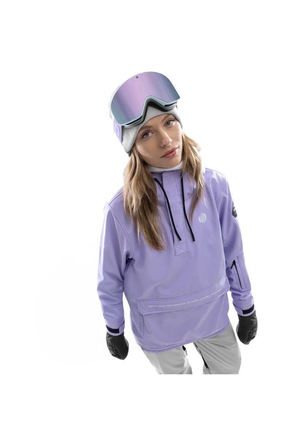Damska kurtka snowboardowa Sporty zimowe SIROKO W3-W Halti. Kolor: fioletowy. Materiał: materiał, softshell. Sezon: zima. Sport: snowboard
