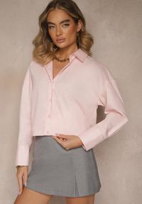 Renee - Różowa Casualowa Koszula z Bawełny Naliraella. Okazja: na co dzień. Kolor: różowy. Materiał: bawełna. Styl: casual