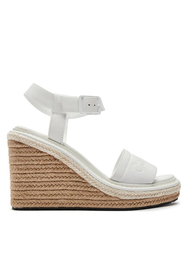 Calvin Klein Espadryle Wedge Sandal 70 He HW0HW02050 Biały. Kolor: biały. Materiał: skóra