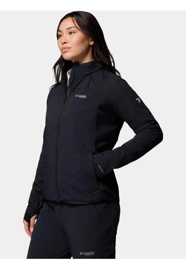 columbia - Sweter Damski Columbia Arctic Crest Hybrid. Kolor: czarny. Materiał: polar. Sport: turystyka piesza