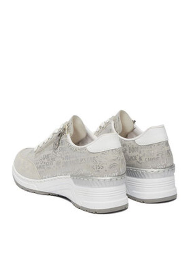 Rieker Sneakersy N4316-90 Srebrny. Kolor: srebrny. Materiał: materiał