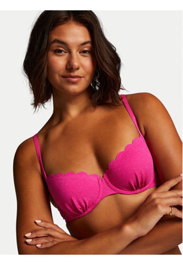 Hunkemöller Góra od bikini Scallop 204862 Różowy. Kolor: różowy. Materiał: syntetyk