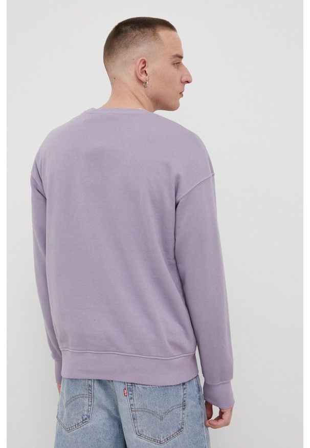 Jack & Jones Bluza męska kolor fioletowy z nadrukiem. Kolor: fioletowy. Materiał: dzianina. Wzór: nadruk