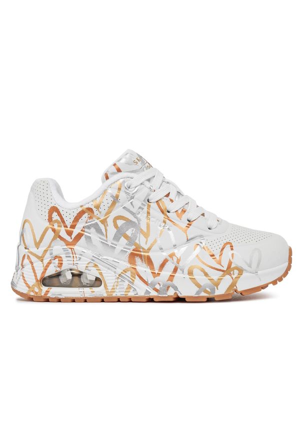 skechers - Buty na co dzień damskie SKECHERS UNO METALLIC LOVE eko skóra tgd. Okazja: na co dzień. Kolor: wielokolorowy. Materiał: skóra. Model: Skechers Sport. Sport: turystyka piesza