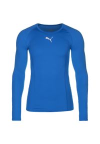 Koszulka do piłki nożnej męska Puma Liga Baselayer Tee LS. Kolor: niebieski