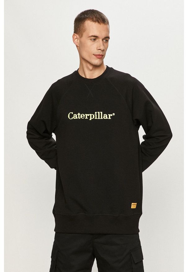 CATerpillar - Caterpillar - Bluza. Okazja: na co dzień. Kolor: czarny. Długość rękawa: raglanowy rękaw. Wzór: nadruk. Styl: casual