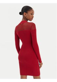 Guess Sukienka dzianinowa W6RK98 Z2YJ2 Czerwony Slim Fit. Kolor: czerwony. Materiał: wiskoza #4