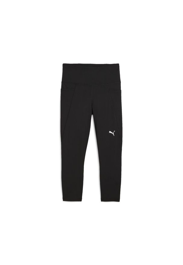 Puma - Damskie legginsy treningowe typu capri z wysokim stanem ESSENTIALS PUMA. Stan: podwyższony. Kolor: czarny. Sport: bieganie