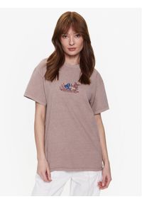 BDG Urban Outfitters T-Shirt BDG BLANKA PEAKS BF T 76471135 Beżowy Oversize. Kolor: beżowy. Materiał: bawełna
