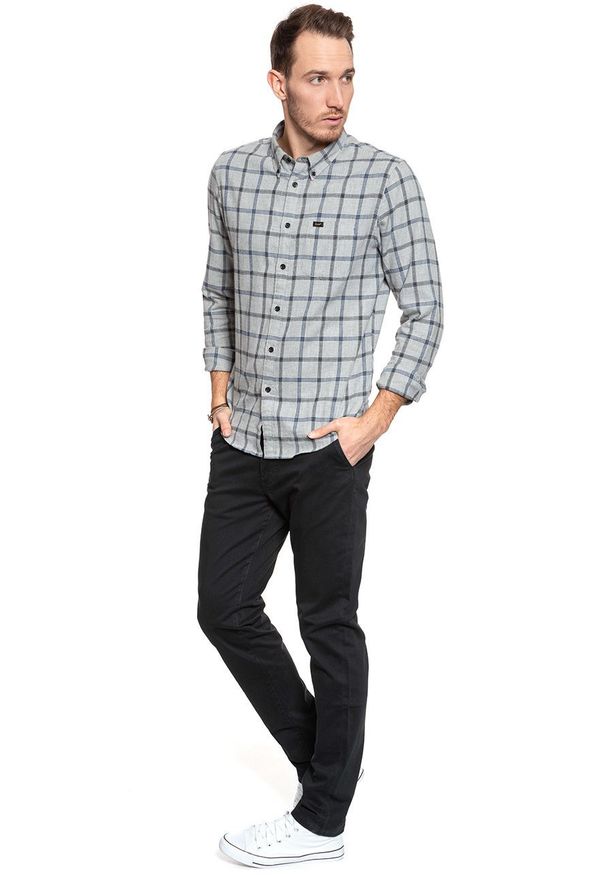 Wrangler - WRANGLER SPODNIE MĘSKIE CHINO DARK NAVY W16LA1XAE 112127300. Materiał: materiał