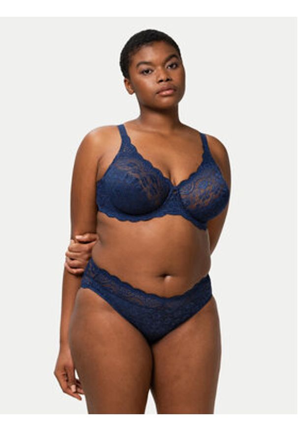 Triumph Biustonosz z fiszbiną Amourette 300 10166797 Granatowy. Kolor: niebieski. Materiał: syntetyk