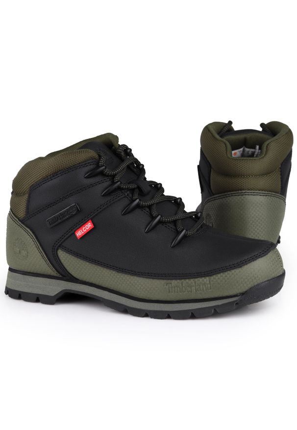 Timberland - Buty męskie zimowe wysokie TIMBERLAND EURO SPRINT MID HIKER. Kolor: wielokolorowy, czarny, zielony. Sezon: zima. Sport: bieganie