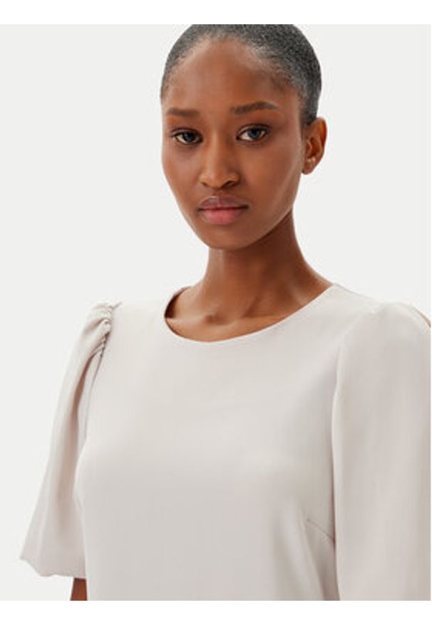 Haveone Sukienka koktajlowa AFS-N019 Écru Regular Fit. Materiał: syntetyk. Styl: wizytowy