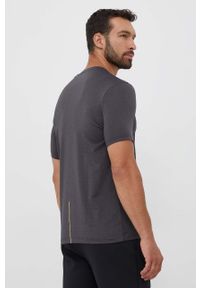 Boss Green t-shirt męski kolor szary wzorzysty. Kolor: szary. Materiał: materiał, dzianina. Długość rękawa: krótki rękaw. Długość: krótkie. Styl: klasyczny #5