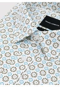 Pako Lorente - PAKO LORENTE - Biała koszula mikrowzór. Kolor: biały. Materiał: bawełna, elastan. Długość rękawa: długi rękaw. Długość: długie. Sezon: jesień #8