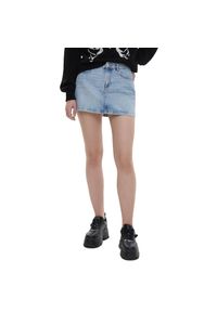 Cropp - Jeansowa spódnica z efektem sprania - Niebieski. Kolor: niebieski. Materiał: jeans #1