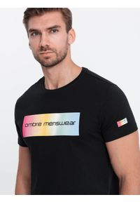 Ombre Clothing - T-shirt męski bawełniany z nadrukiem - czarny V1 - Rozmiar: XXL. Kolor: czarny. Materiał: bawełna. Długość rękawa: krótki rękaw. Długość: krótkie. Wzór: nadruk. Styl: klasyczny #1
