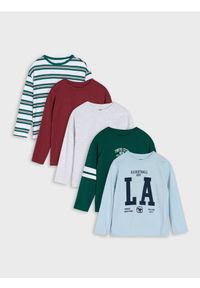 Sinsay - Koszulki z długim rękawem 5 pack - błękitny. Kolor: niebieski. Długość rękawa: długi rękaw. Długość: długie #1