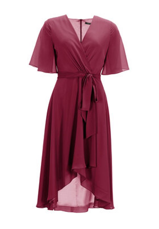 Swing Sukienka koktajlowa 5AI10200 Bordowy Regular Fit. Kolor: czerwony. Materiał: syntetyk. Styl: wizytowy