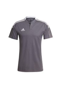 Adidas - Koszulka męska adidas Tiro 21 Polo. Typ kołnierza: polo. Kolor: biały, wielokolorowy, szary #1